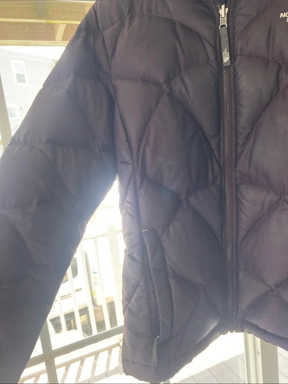 The North Face girls dark purple Quilted Puffer Jacket